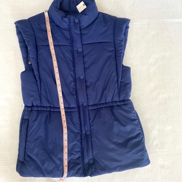 Anthropologie Maeve Navy Blue Snap-Sleeve Puffer Vest size X-Small - Picture 11 of 14